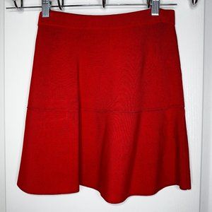 Bright Red Pleated Skirt